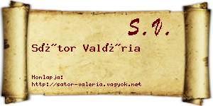 Sátor Valéria névjegykártya